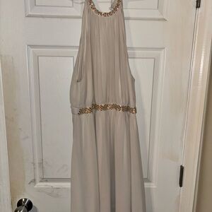 Elegant Cream Halter Dress